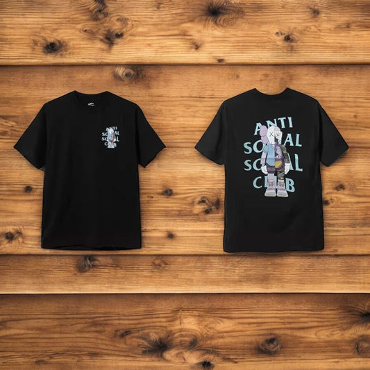 Anti Social Club 'Kaws Print on Black Shirt'