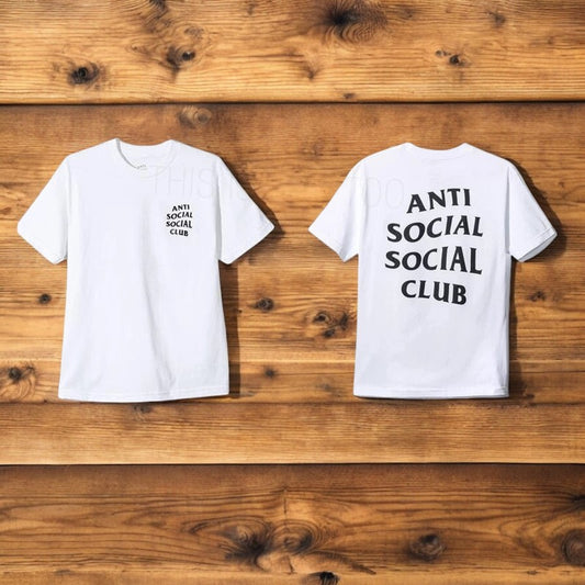 Anti Social Club 'Black Lettering on White Shirt'