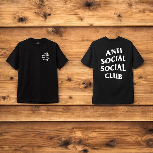 Anti Social Club 'White Lettering on Black Shirt'
